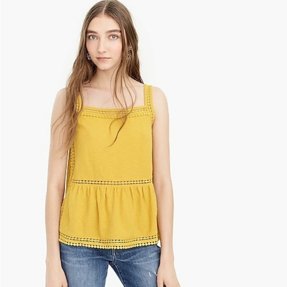 J. Crew Point Sur Embroidered Trim Tank Top